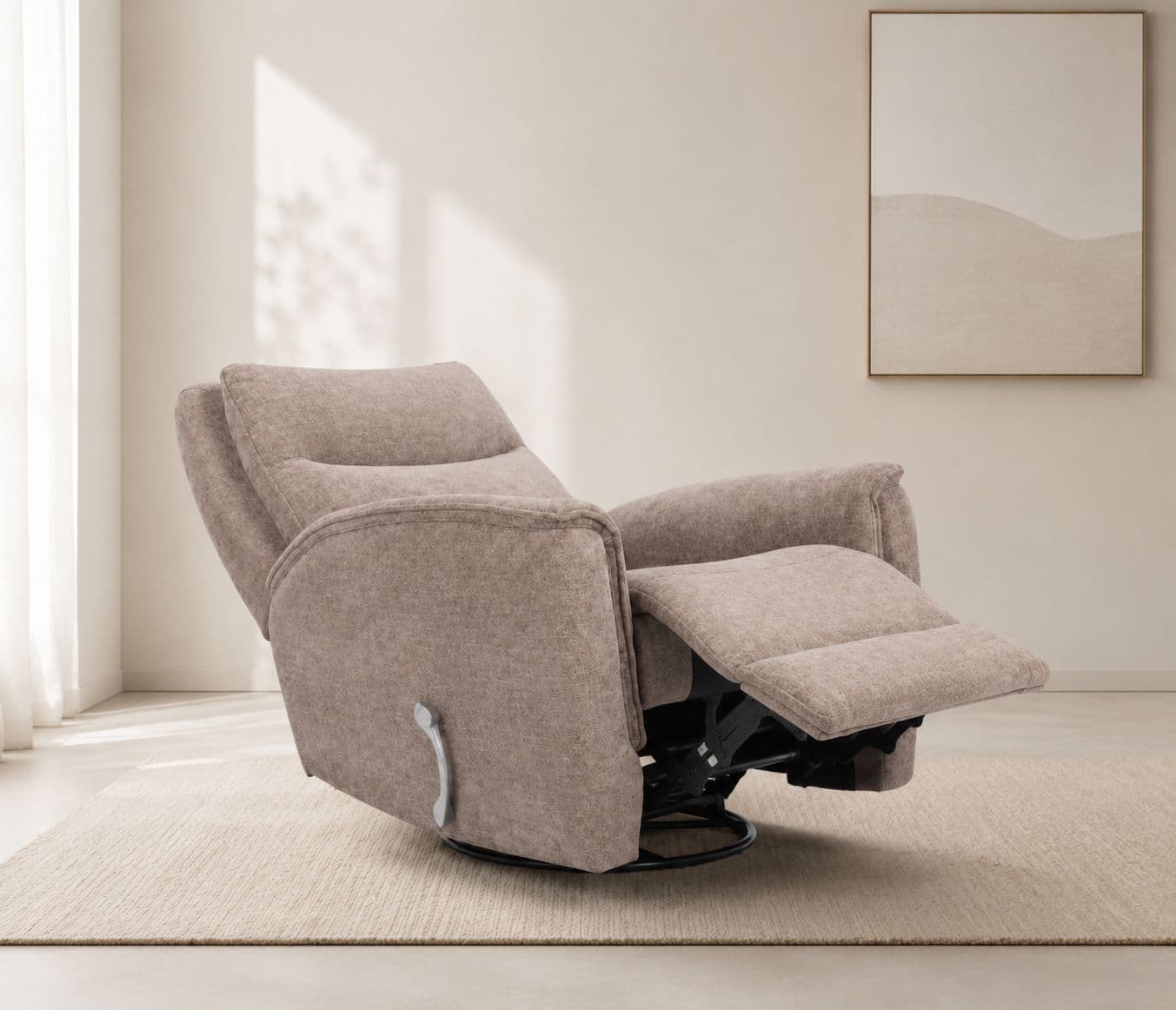Manwah K70380M Single Seater Swivel Recliner Fabric