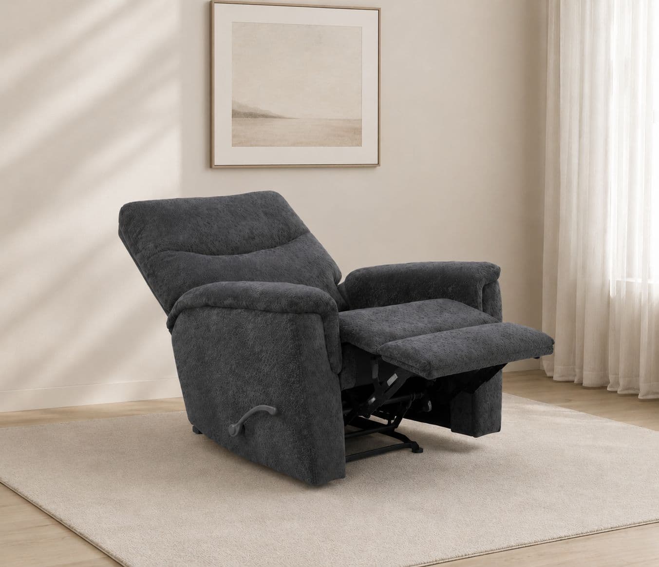 Manwah K70885M Single Seater Swivel Recliner Fabric
