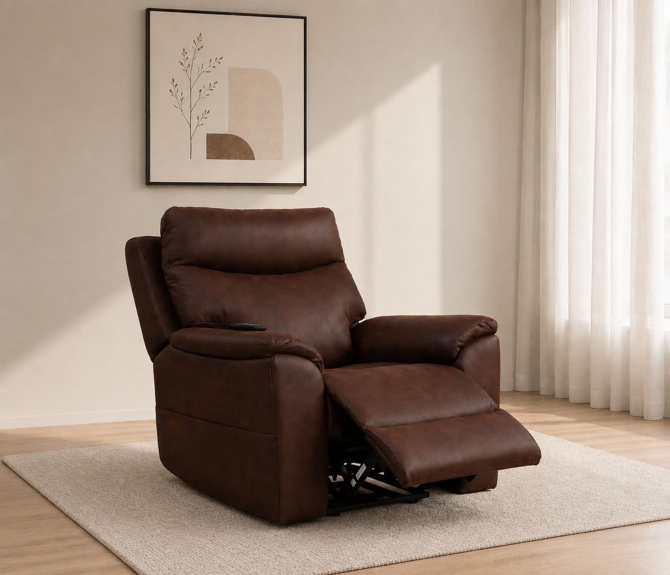 Manwah K70927BM Single Seater Lift Chair Power Recliner Fabric