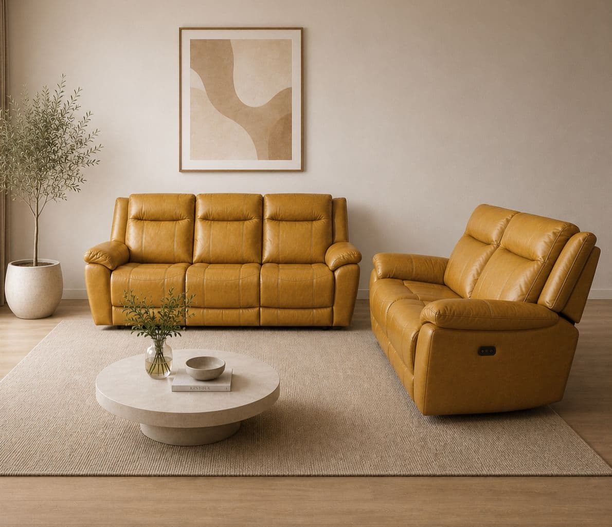 U70732M (Manwah) Motor Recliner 3+2 Seater With Body Touch Leather (KORA)
