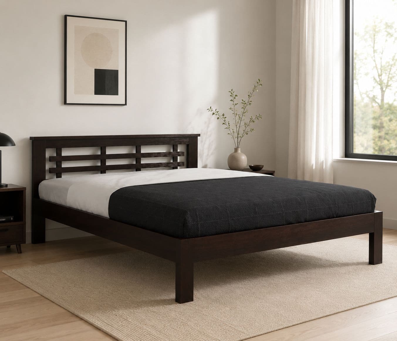 Sage Plain Sheesham Wood Bed (WI)