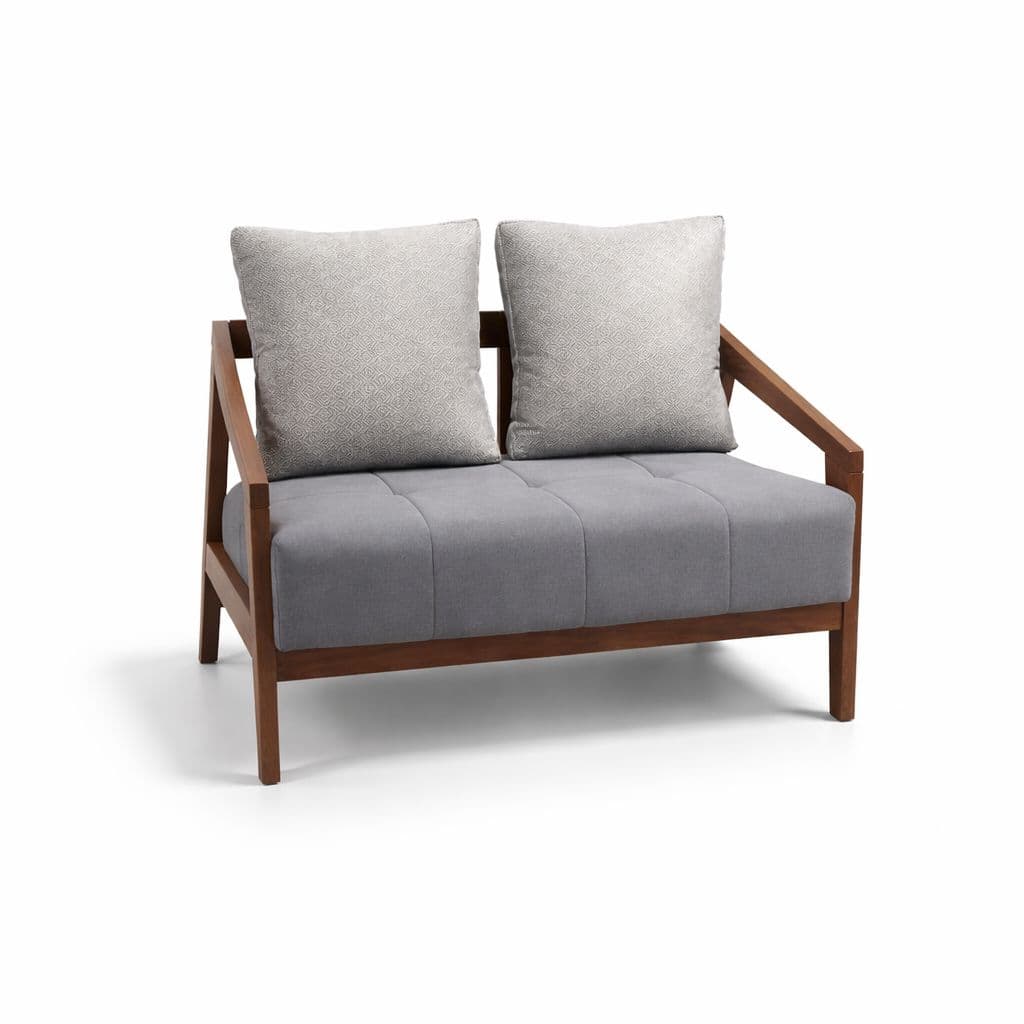 Image 6 for Ghana Teak 3+2+1 Seater Sofa Suede Fabric (KORA OTD)