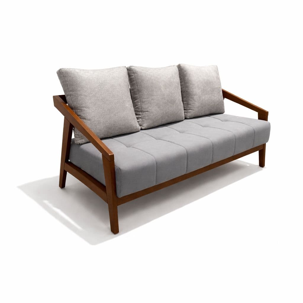 Image 5 for Ghana Teak 3+2+1 Seater Sofa Suede Fabric (KORA OTD)