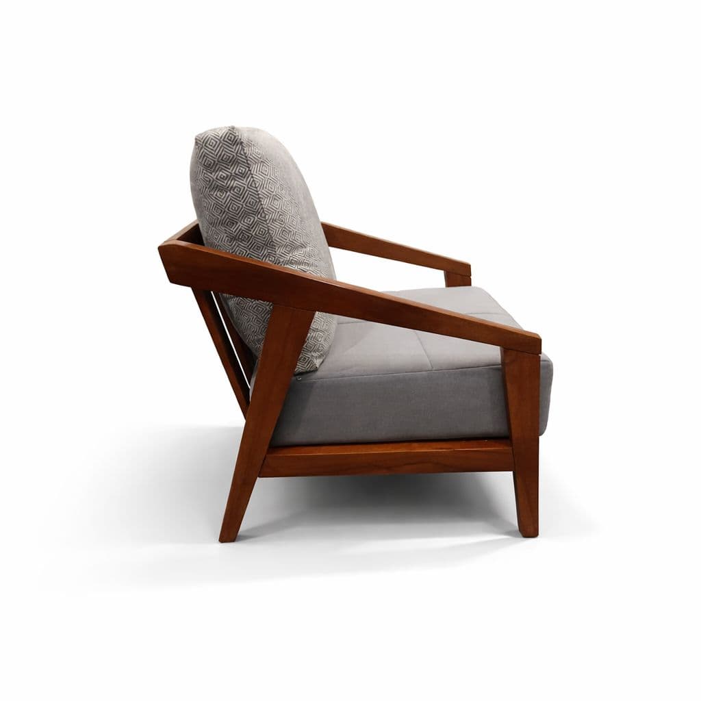 Image 10 for Ghana Teak 3+2+1 Seater Sofa Suede Fabric (KORA OTD)