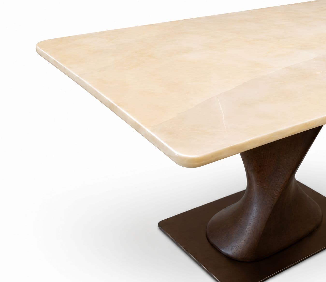 Image 14 for DT 624 TOP/624 BASE/ DC 2523 Onyex Marble Top With Ash Wood Base And Metal Support