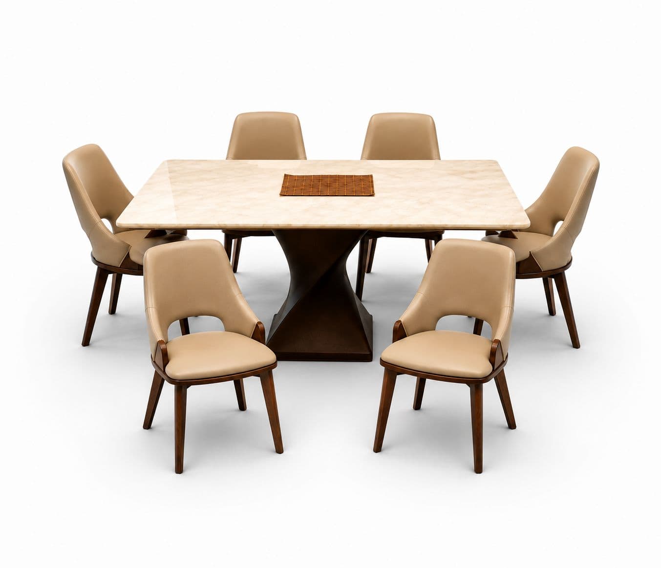 Image 4 for DT 624 TOP/624 BASE/ DC 2523 Onyex Marble Top With Ash Wood Base And Metal Support