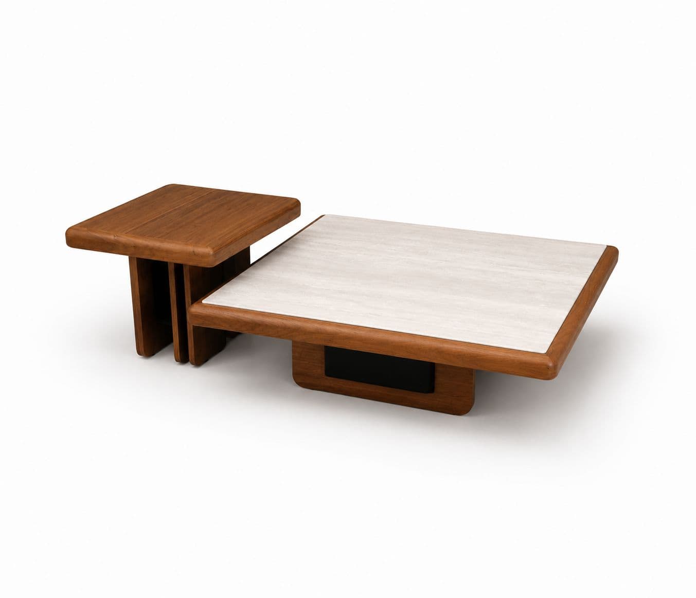 Image 5 for Center Table KD -72 Marble Top With Ash Wood Base And Wood Croner Table (HYD)
