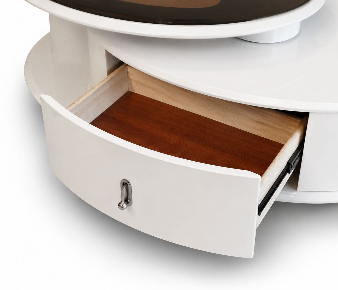 Image 4 for A13 Center Table  With Drawers Wood Top With Duco Paint And Glass Top