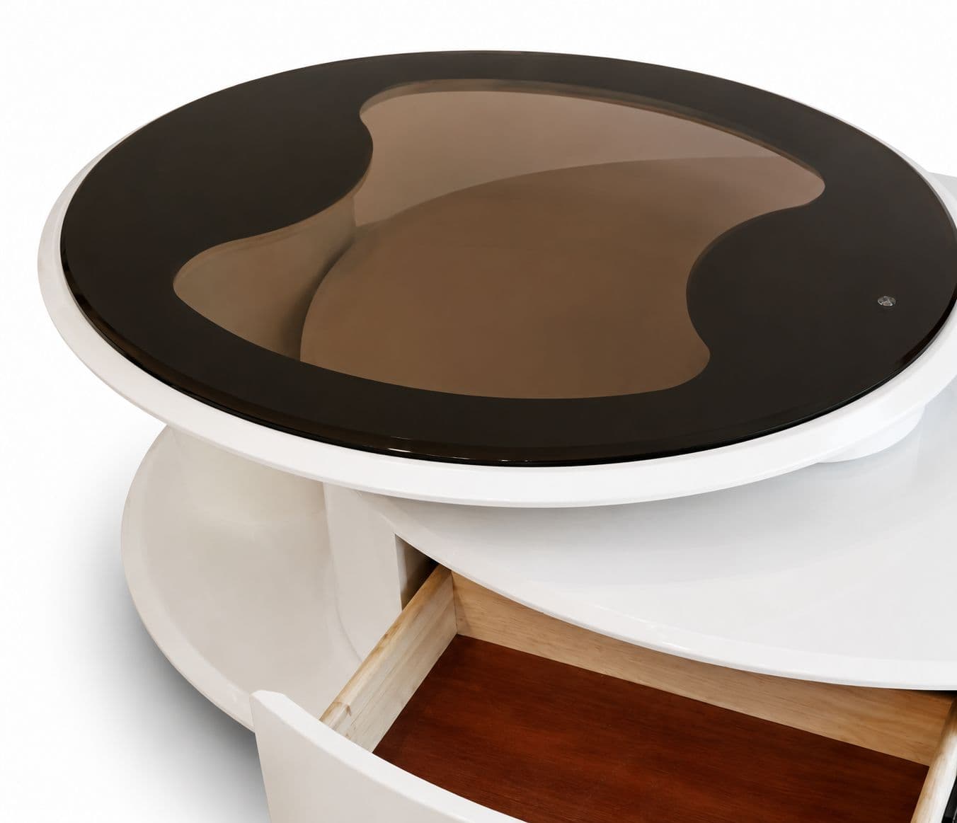 Image 5 for A13 Center Table  With Drawers Wood Top With Duco Paint And Glass Top