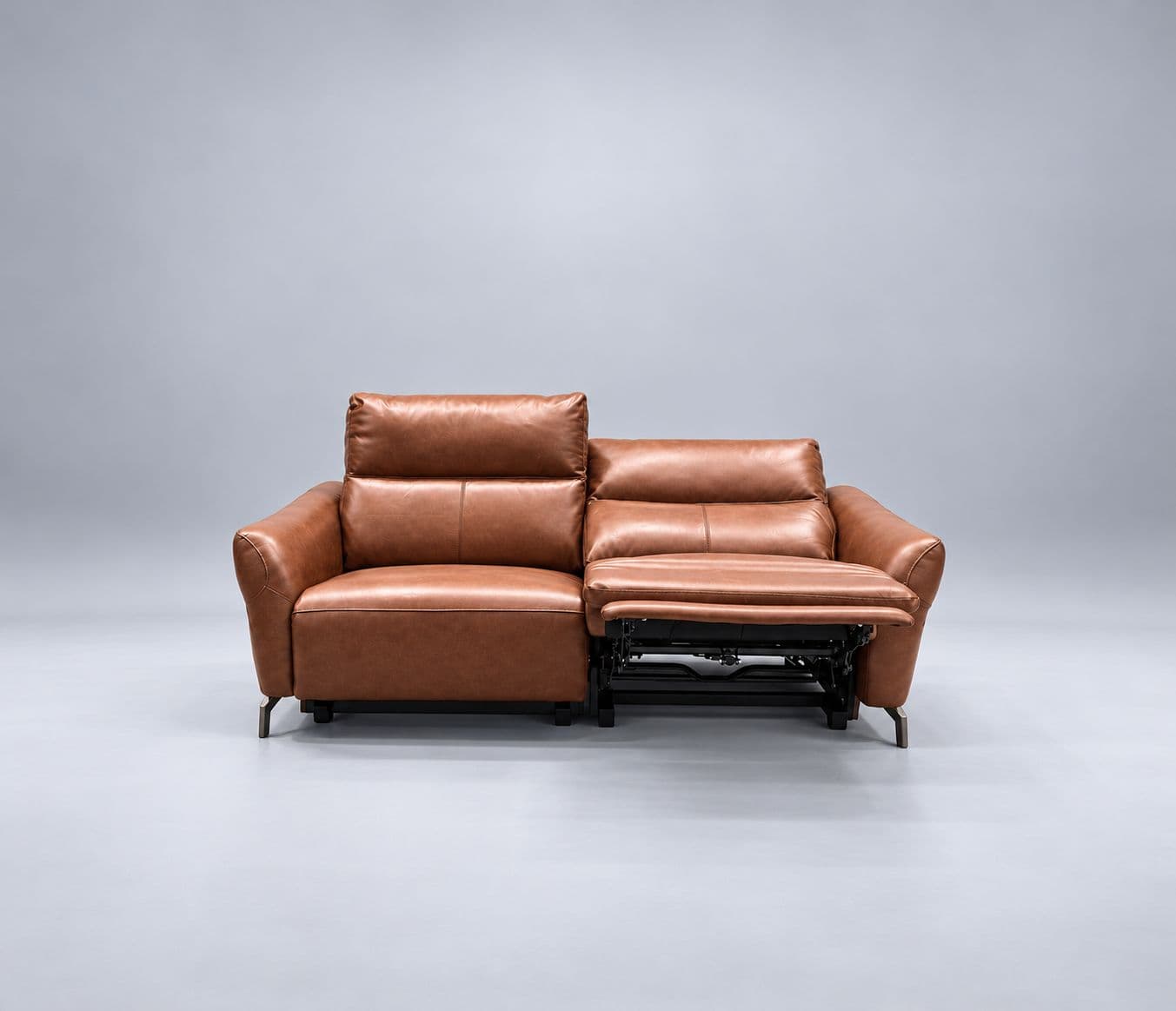Image 5 for 3935-3S-E-B1125-65  Sofa Set Electrical Recliner 3 Seater  Imported Brown Half Leather (WH)(CP)