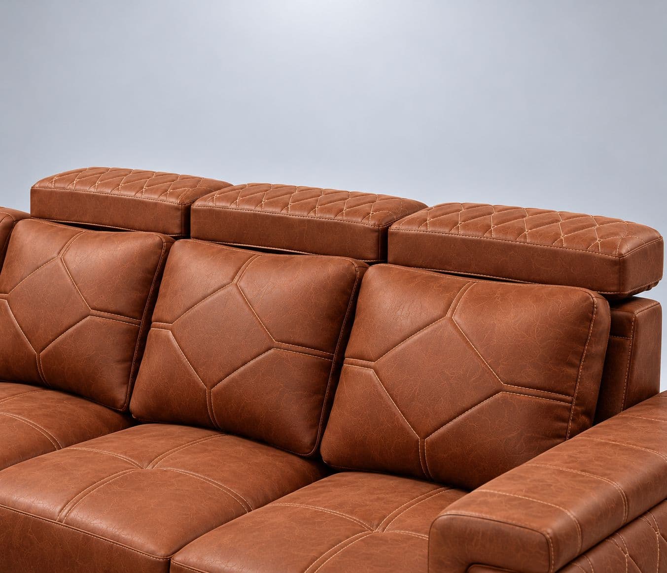 Image 3 for New Bugathi 2+C+2+1+CT+2 puffy Sofa Set The Premium Brown Quilted Sectional Spacious Corner Seating Arrangement Suitable For Modern Living Rooms (WH)