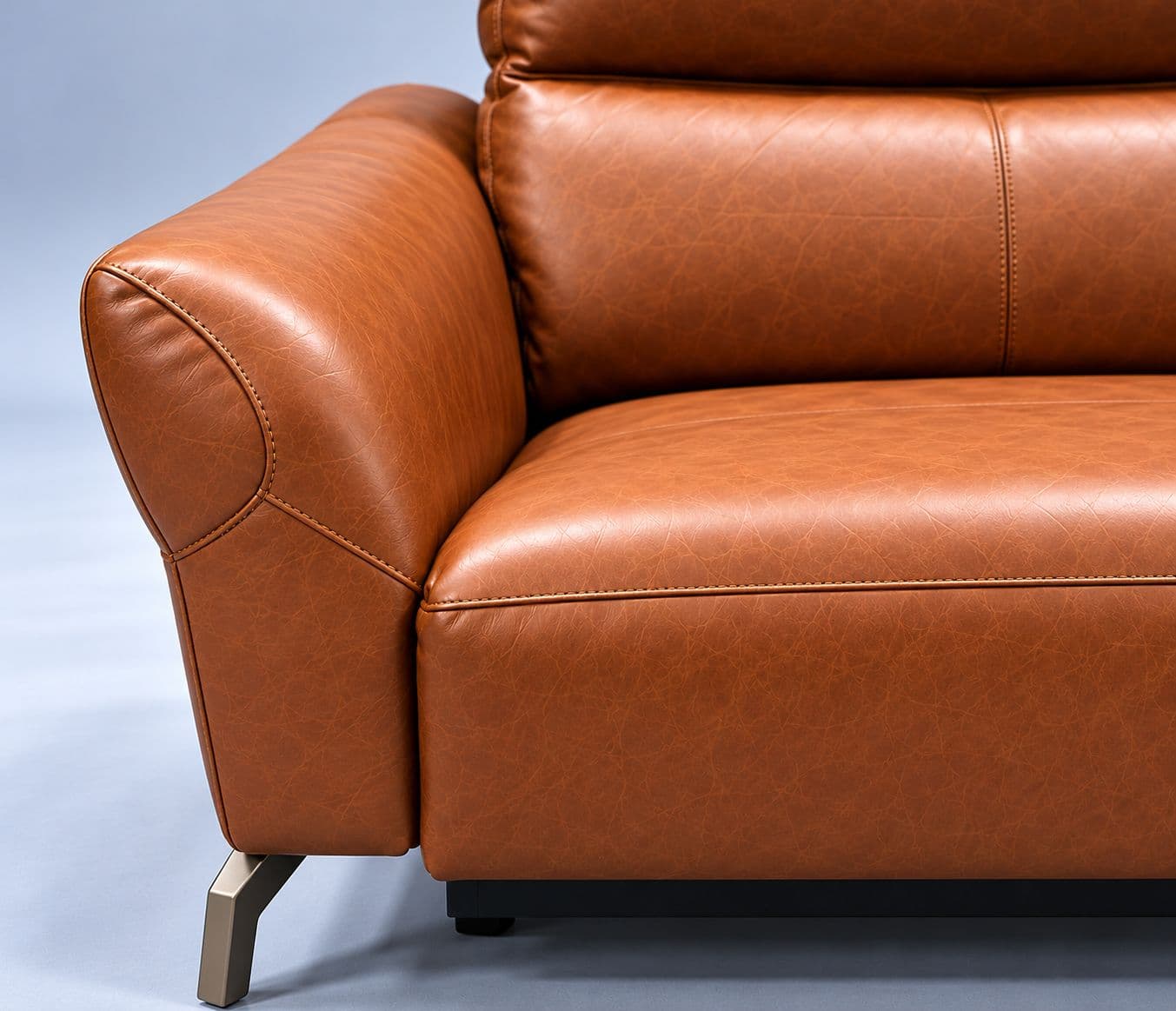 Image 4 for 3935-3S-E-B1125-65  Sofa Set Electrical Recliner 3 Seater  Imported Brown Half Leather (WH)(CP)