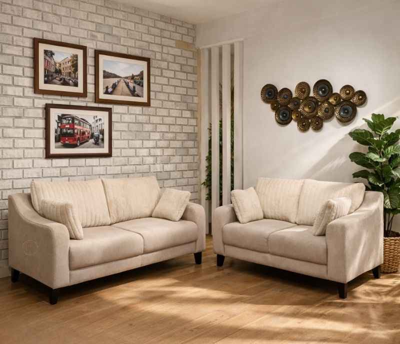 Teddy Prime 3+2 Sofa (Velvet Suede, Irish Cream) (KORA) (SKN)(WF)(LGB)(EC)