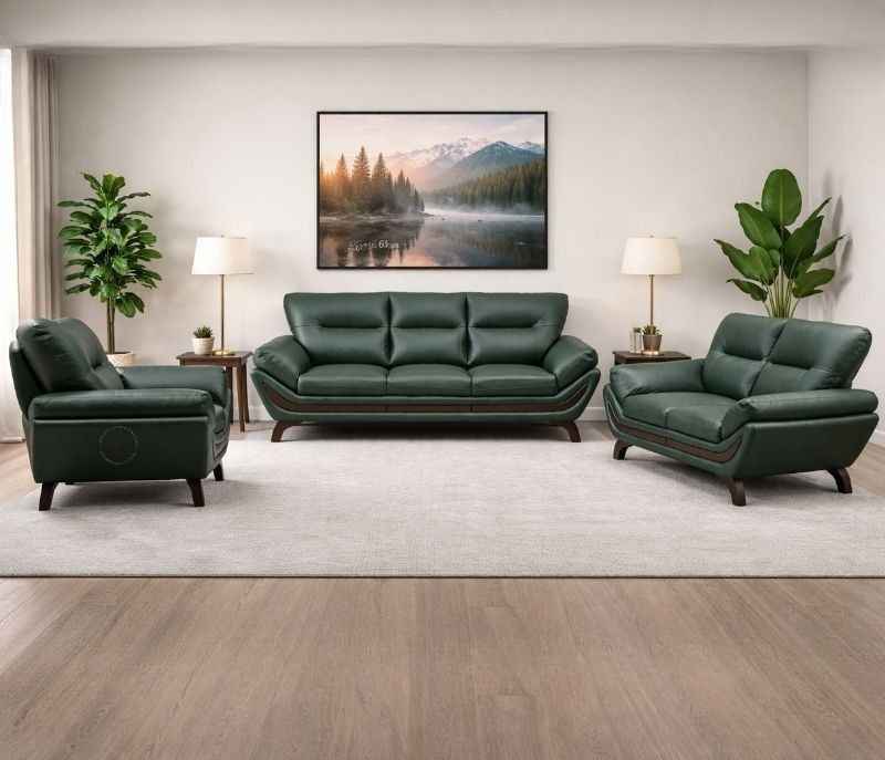 FLORIDA SOFA 3+2+1 (Half Leather, Grey) (BSK OTD)