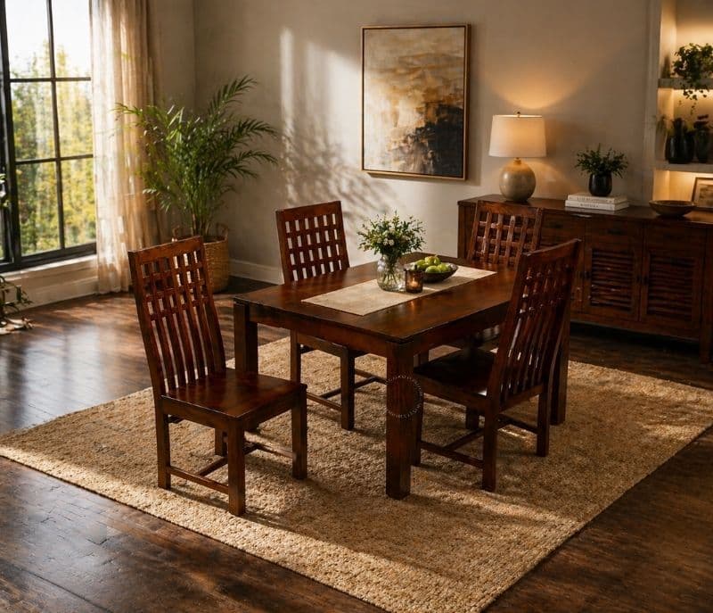 BGW DT142 DC26 1+4 Seater With Wooden Top Dining Set (KORA OTD)