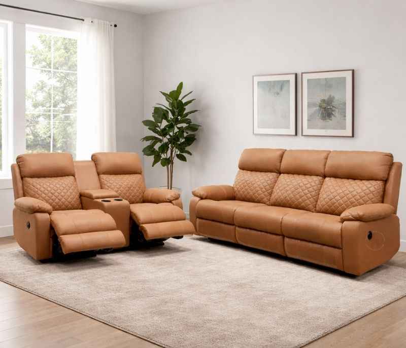 R20 3+2 Motor With Console (Suede, Brown) (KORA OTD)