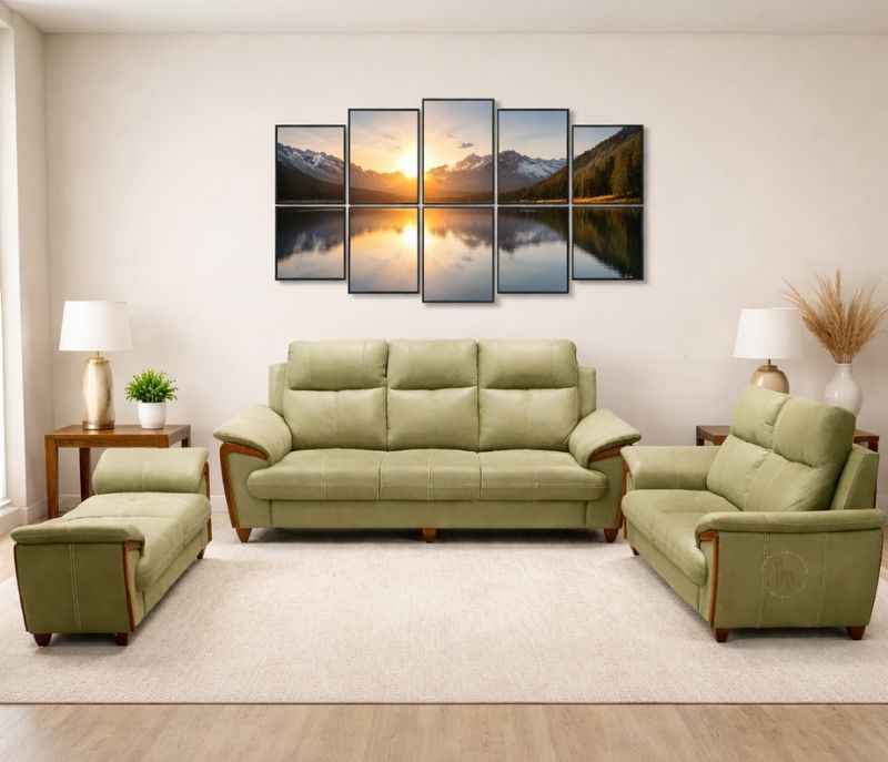 OSLO 3+2 With Divider (Micro Suade, Green) (SKN OTD)