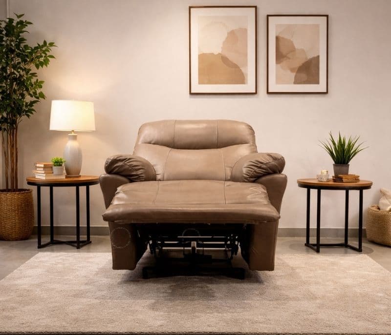 70938 Manwah Single Seater Recliner Leather Fabric (CP OTD)