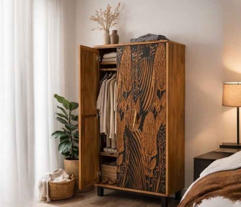 MWLG2521 Troplcana Wadrobe 90x50x180 Solid Accacia Wood (HYD OTD)