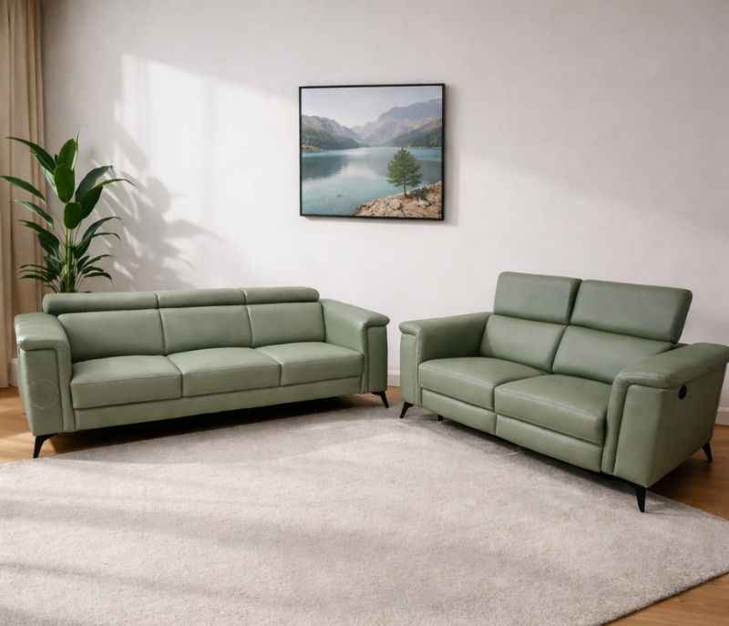 Douglas 3 + 2 Recliner (Leatherette, Green) (KORA)
