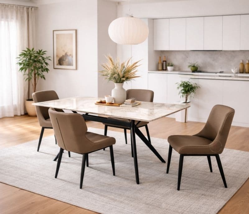 C127+ X009 Chair DT+04 Chair With Leather And Metal Leg (BTM)