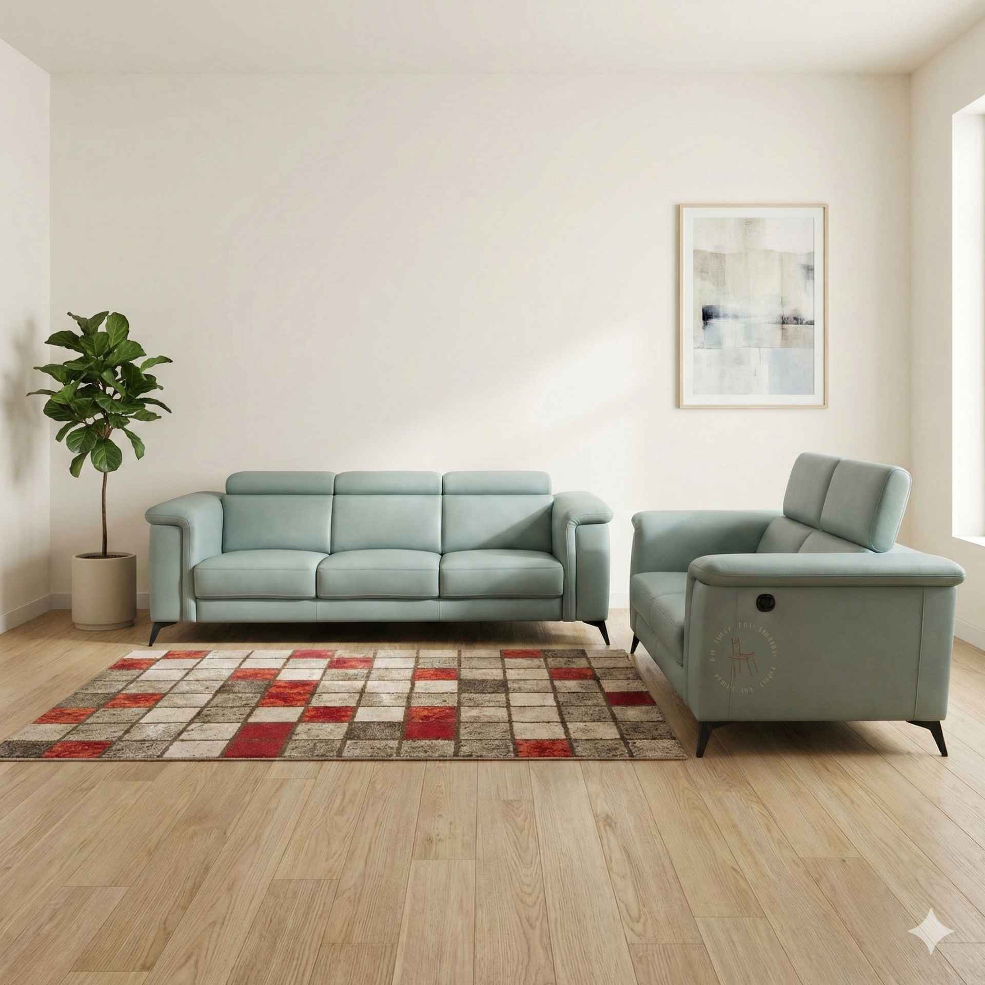 Douglas Urban 3 + 2 Recliner (Leatherette, Green) (KORA)