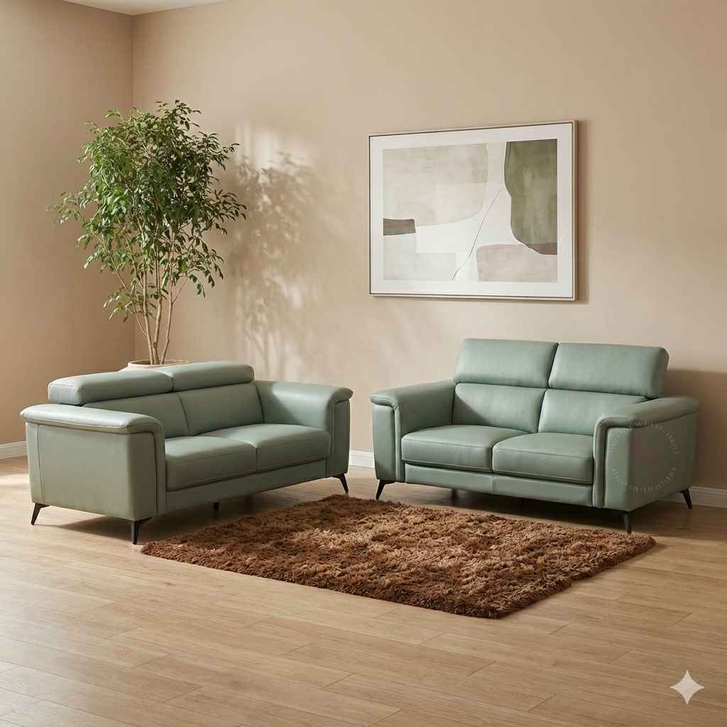 Douglas Urban 3 + 2 Sofa (Leatherette, Green) (BSK)(HYD)(BTM)(CP)(WF)