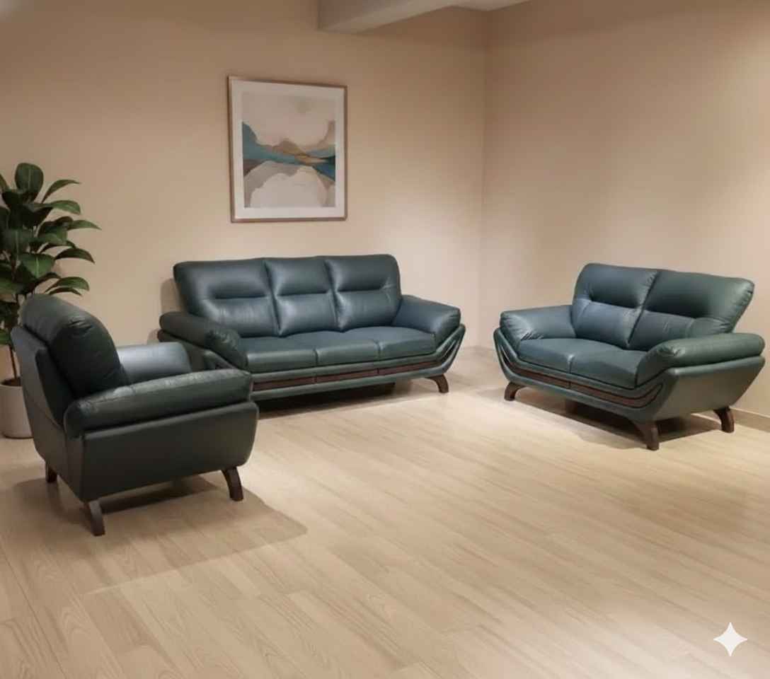 FLORIDA SOFA 3+2+1 (Half Leather, Grey) (WF OTD)