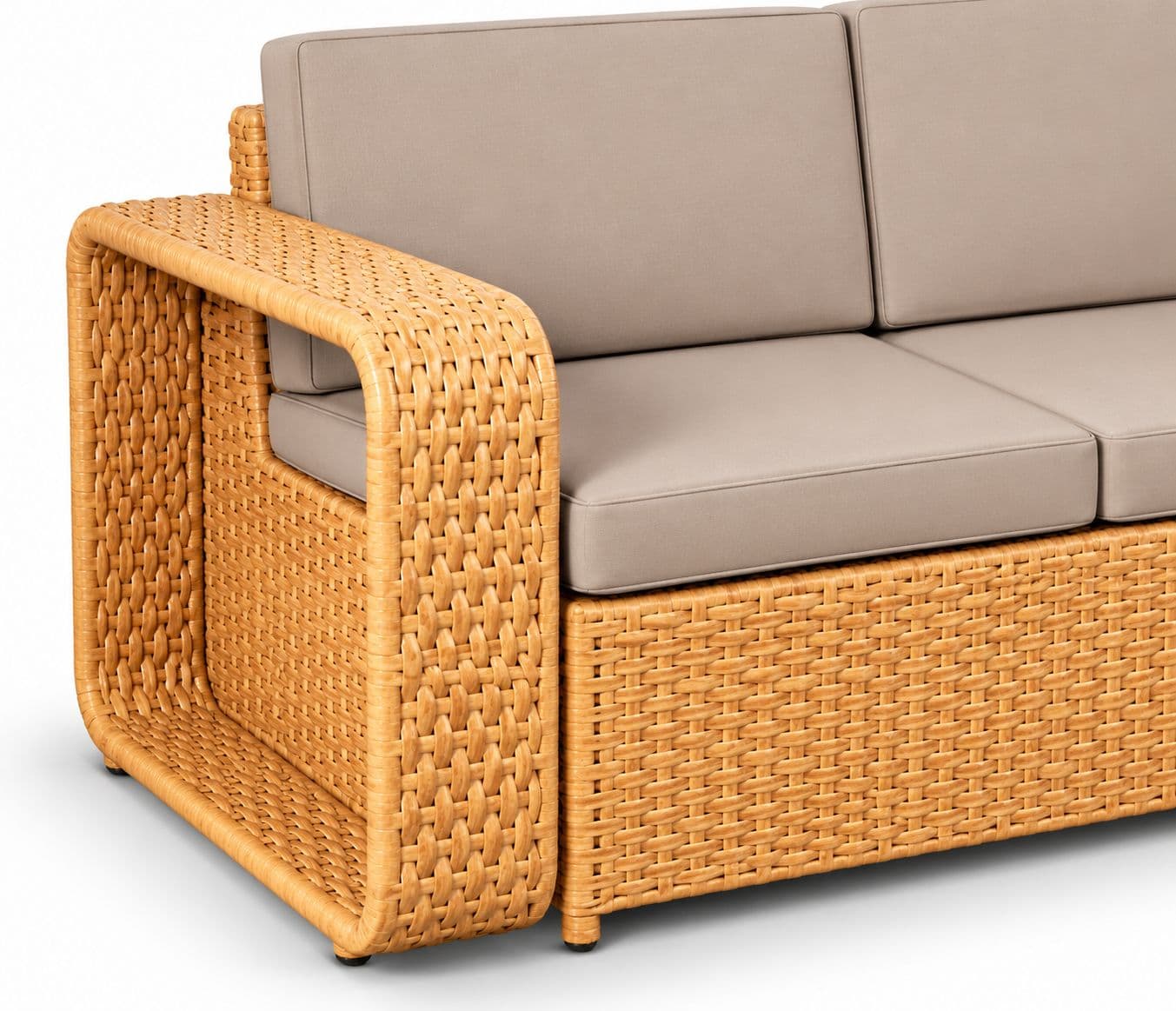 Image 4 for ODR-04 (Wicker) Sofa Set 3+1+1 Seater And With Black  Cushion (RCH SW) (OWD)