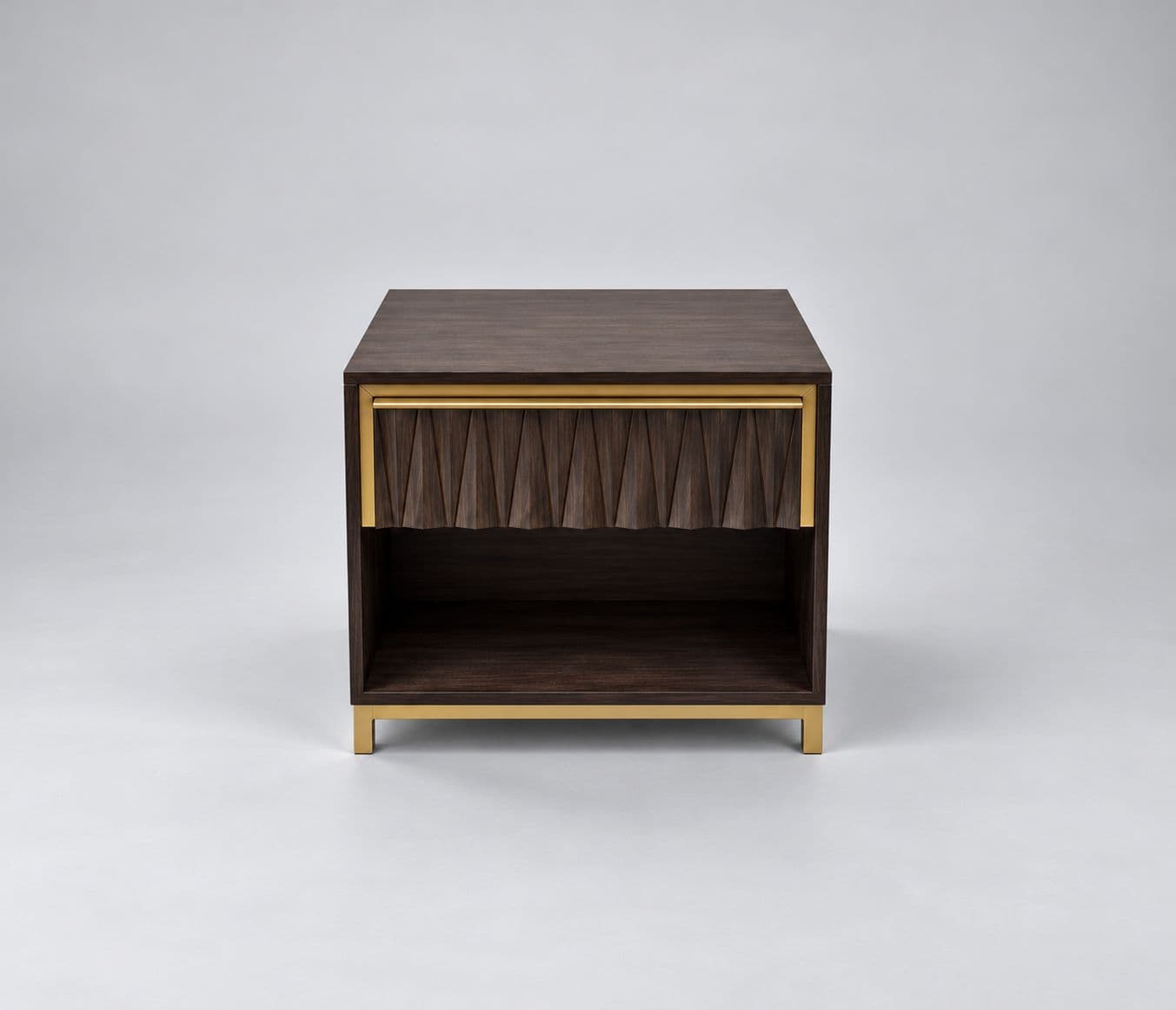 Image 7 for Soho Bed Side Table Drawer Mechanism With Gold Accent Wood Finish With Smooth Matte Satin Coating (HYD OTD)