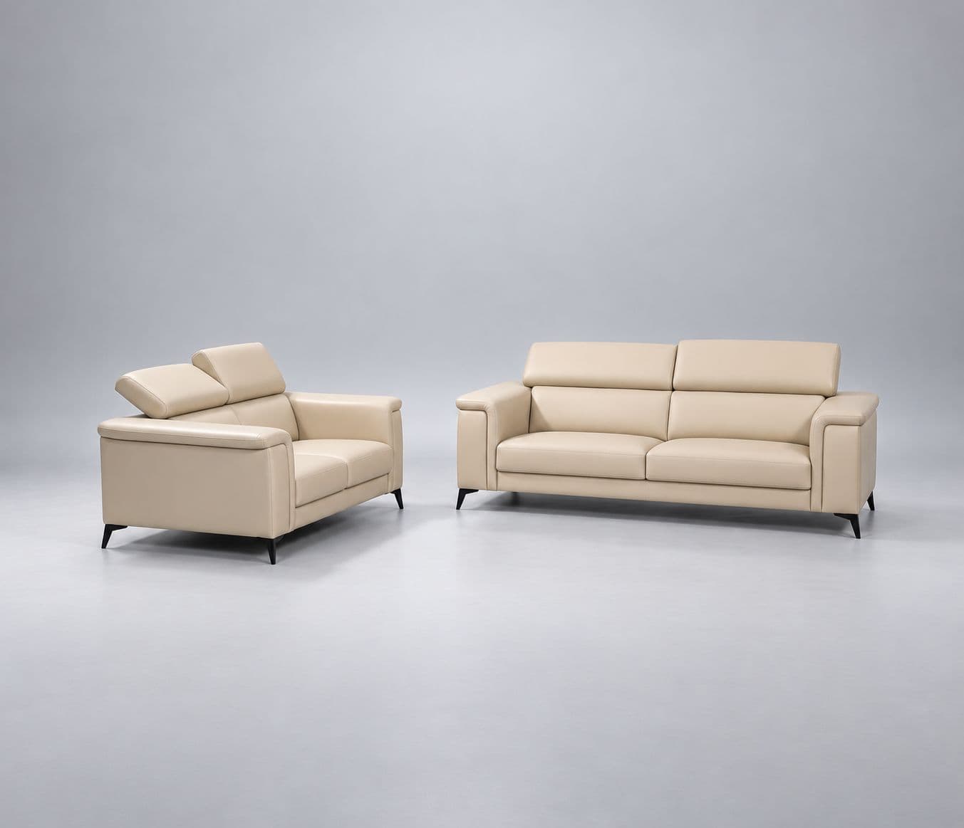 Image 5 for Douglas 3+2 Sofa Set Premium Leather Adjustable-Style Cushioned Headrests Thick, Comfortable Cushioned Seating Metal-Style Legs (WH)