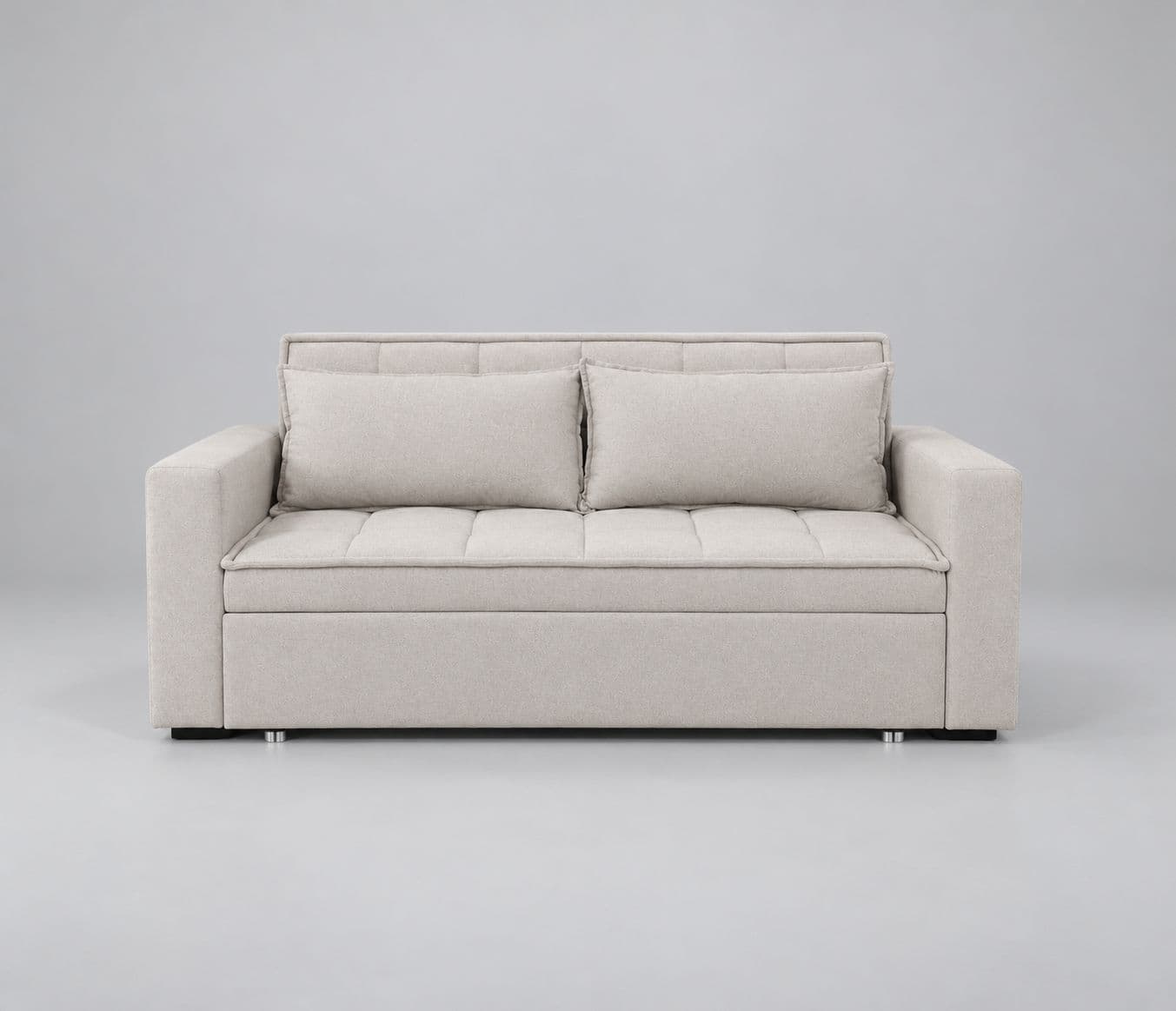 Image 11 for Anke 3 Seater SCB Convertible Sofa Cum Bed Tufted Cushioned Surface Quilted Sleeping Surface Designed For Additional Comfort Convenient pull-out design for easy conversion (WH)