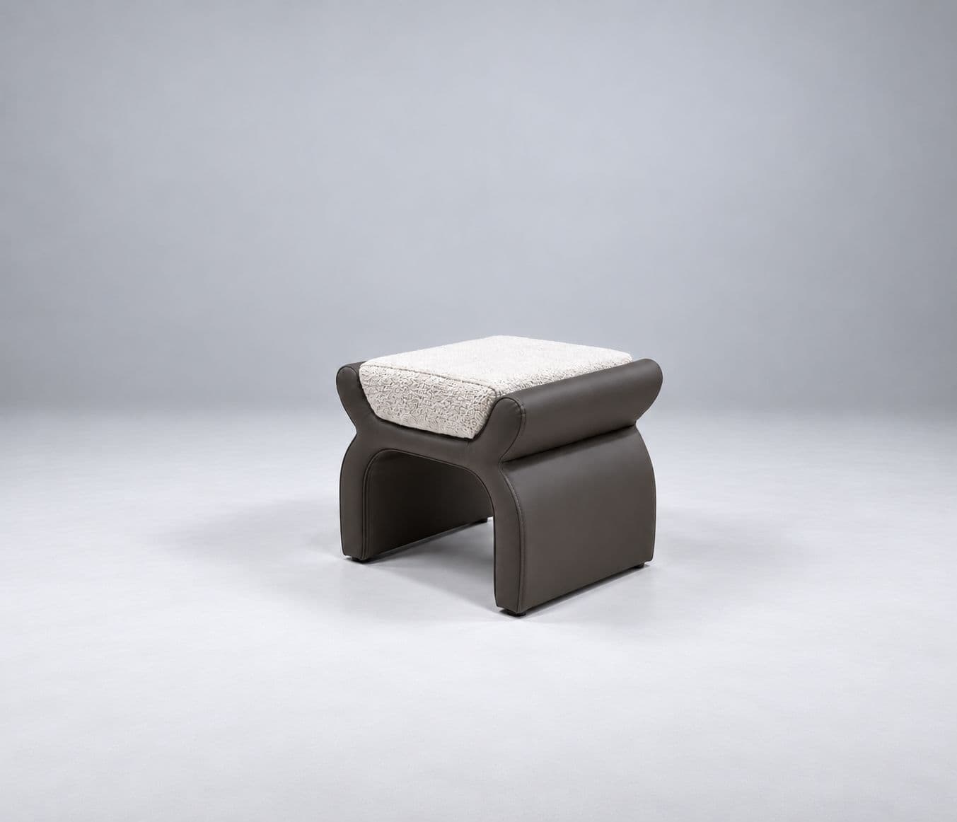 Image 5 for Lily Ottoman Stool Leatherette-Style Finish Upholstery Unique Curved Silhouette With An Elegant Architectural Appearance