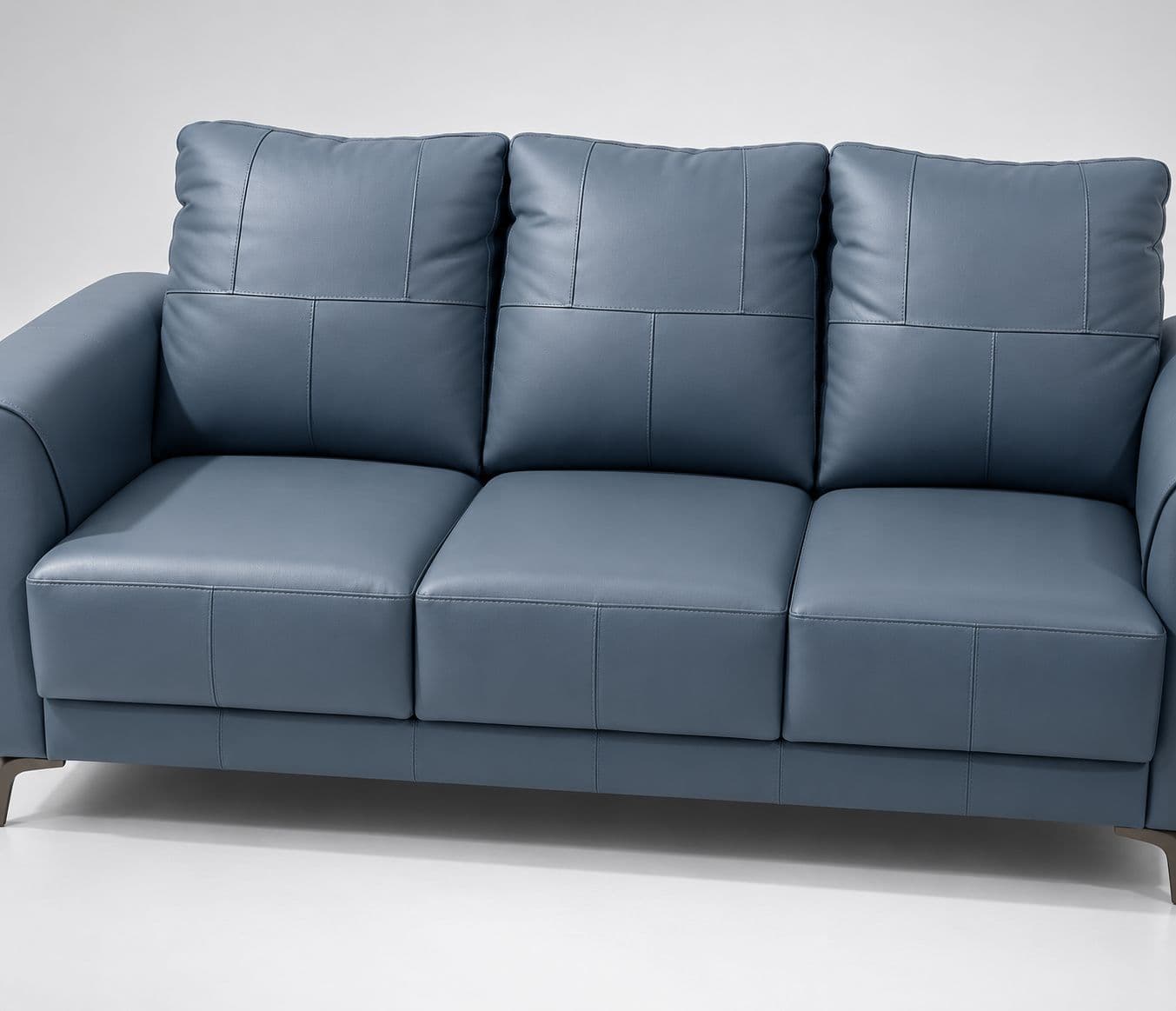 Image 8 for Malta Sofa 3 Seater  Slate Blue Finish Plush Cushioned Seating And Sleek Metal Legs This Sofa Adds A Premium Touch To Any Living Space (WH)