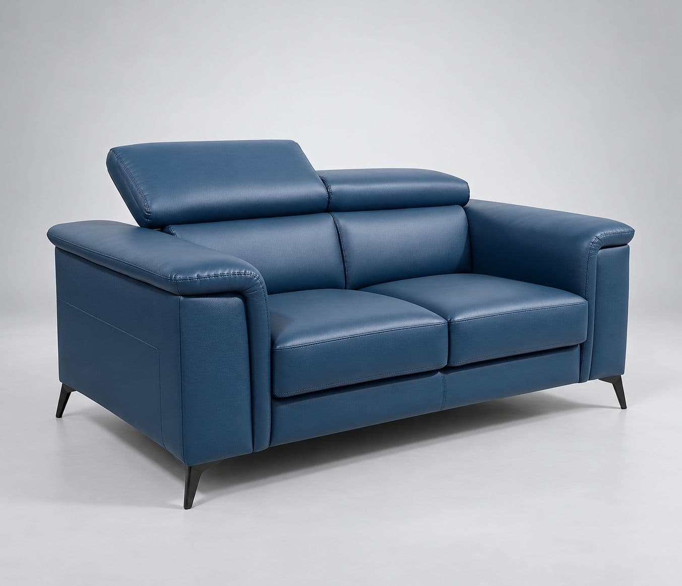 Image 8 for Douglas 3+2+2 Sofa Set Premium Royal Blue Leather Adjustable-Style Cushioned Headrests Thick, Comfortable Cushioned Seating Metal-Style Legs (WH)