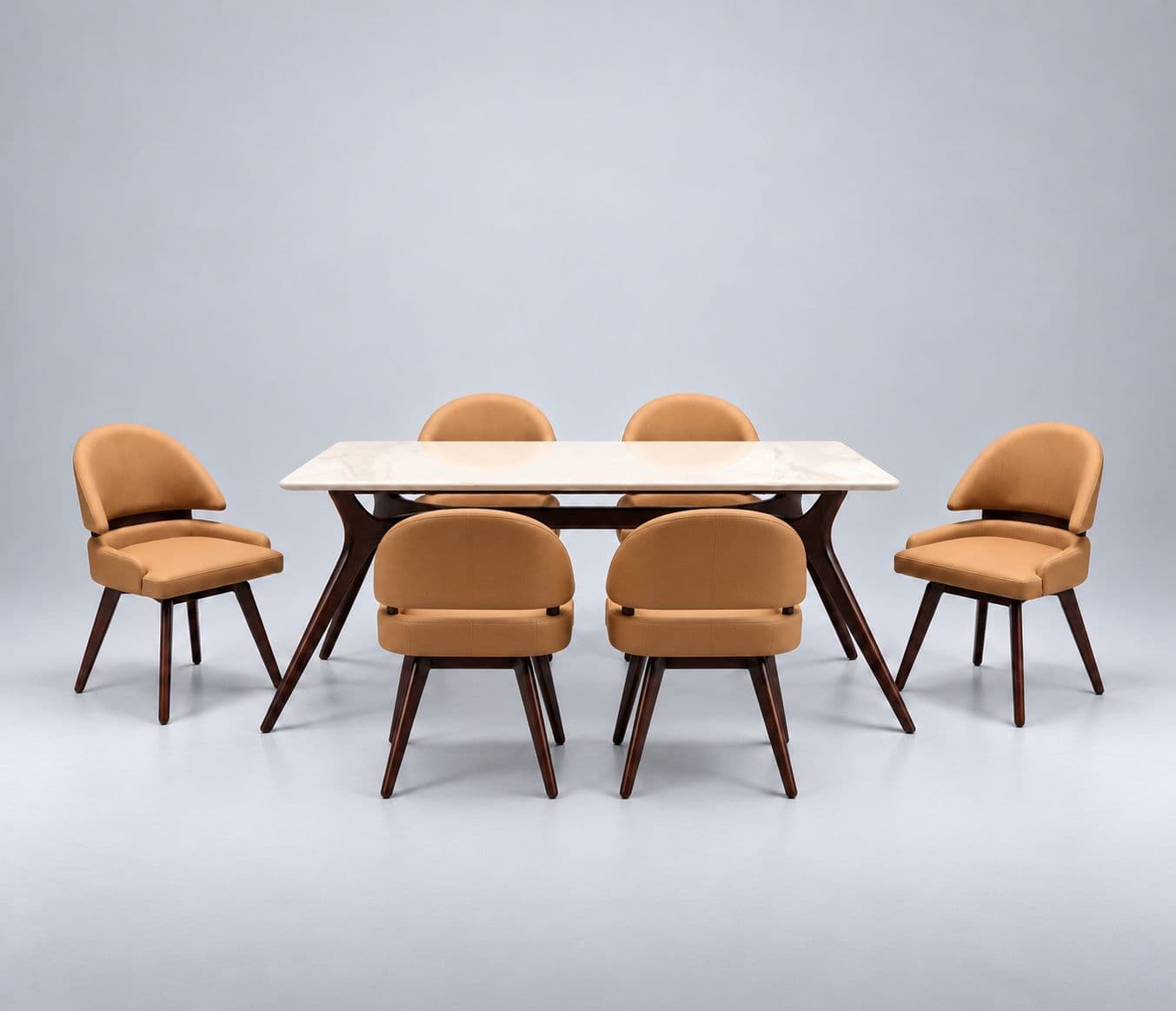 Image 3 for Florence 6 Seater  Wooden Base Dining Table With Marble Top