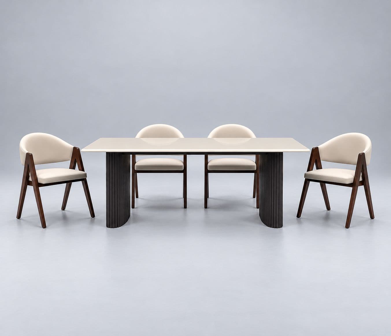 Image 4 for Asmara C-8  6 Seater Wooden Base Dining Table Set With Marble Top