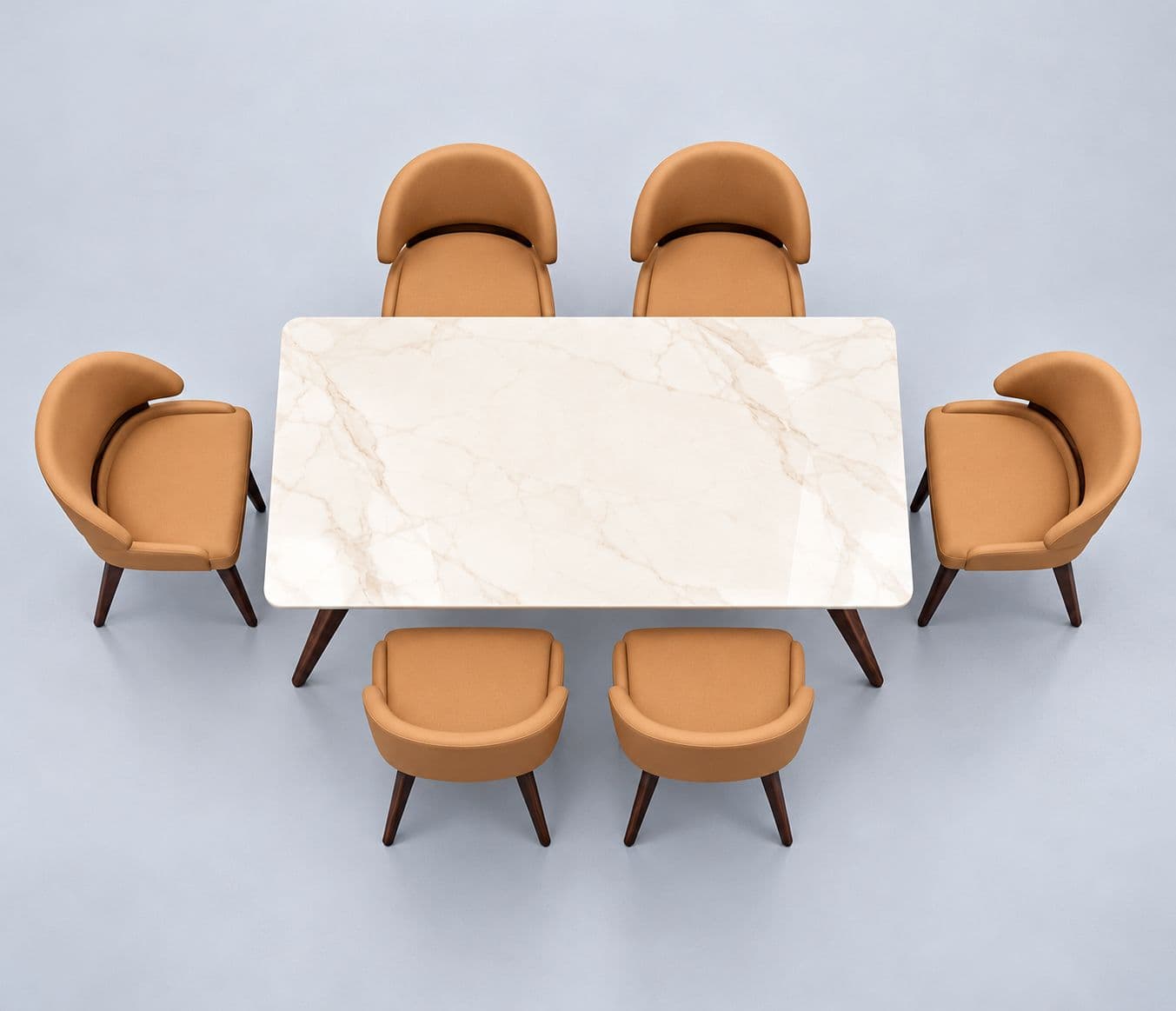 Image 4 for Florence 6 Seater  Wooden Base Dining Table With Marble Top