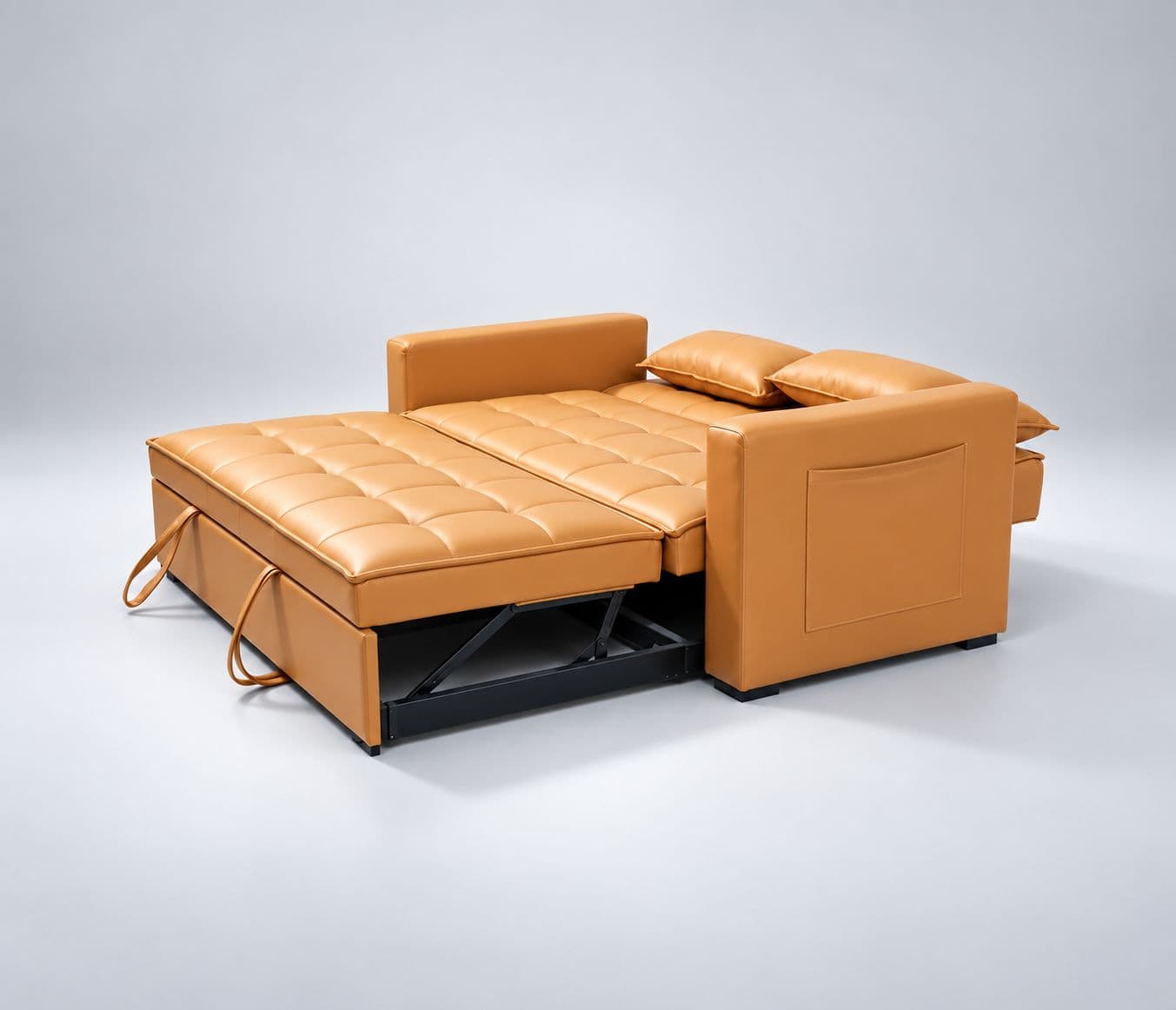 Image 13 for Anke 3 Seater SCB Convertible Sofa Cum Bed Tufted Cushioned Surface Quilted Sleeping Surface Designed For Additional Comfort Convenient pull-out design for easy conversion (WH)