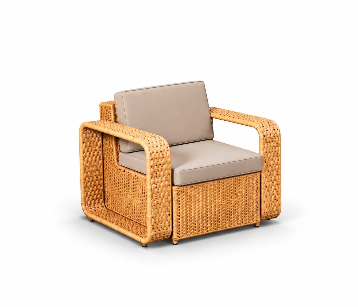 Image 7 for ODR-04 (Wicker) Sofa Set 3+1+1 Seater And With Black  Cushion (RCH SW) (OWD)