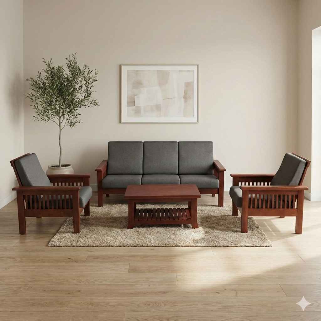 Monark Royal 3+1+1 Sofa (Molfino, Grey) (BSK)(EC)(BWD)