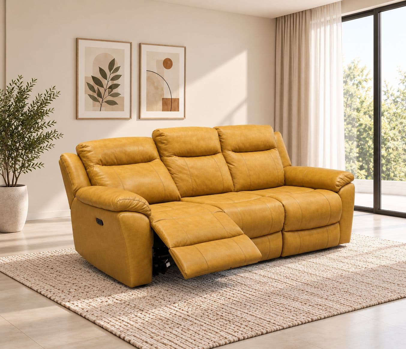 Manwah U70732M 3+2+1 Power Recliner Leather