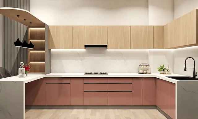 U Shape Modular Kitchen