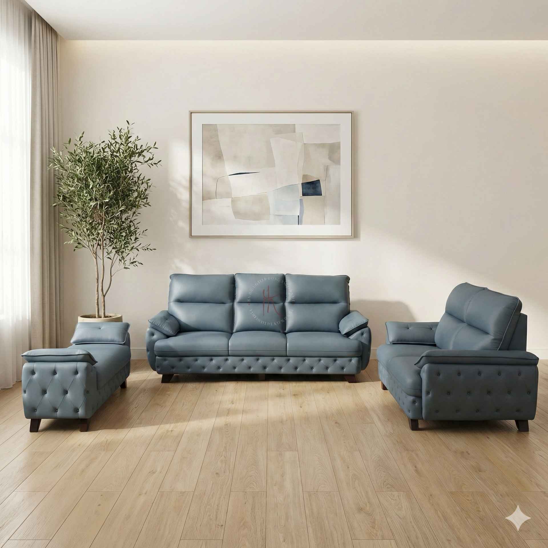 Rome Contemporary 3+2+D Sofa (Suede, Grey) (BTM)(LGB)(EC)