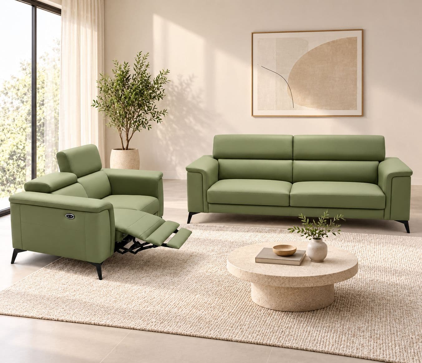 Douglas Sofa 3 Seater Static+2 Seater With Electric Recliner (HYD OTD)