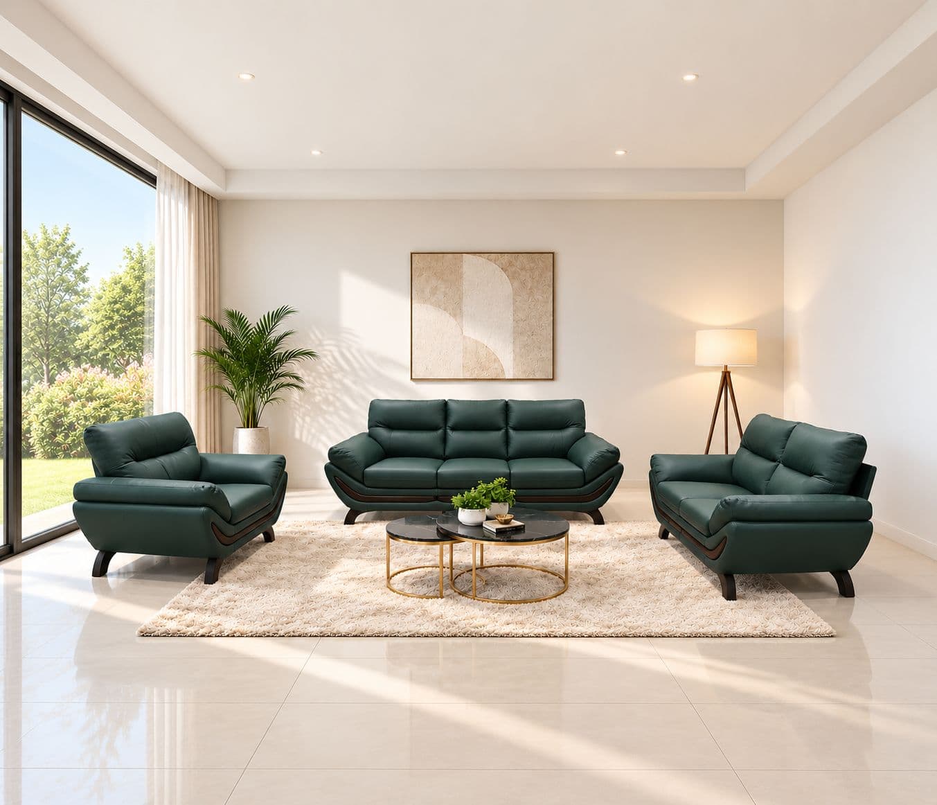 Florida  Sofa Set 3+2+1 Seater Body Touch Half Leather (BTM OTD)