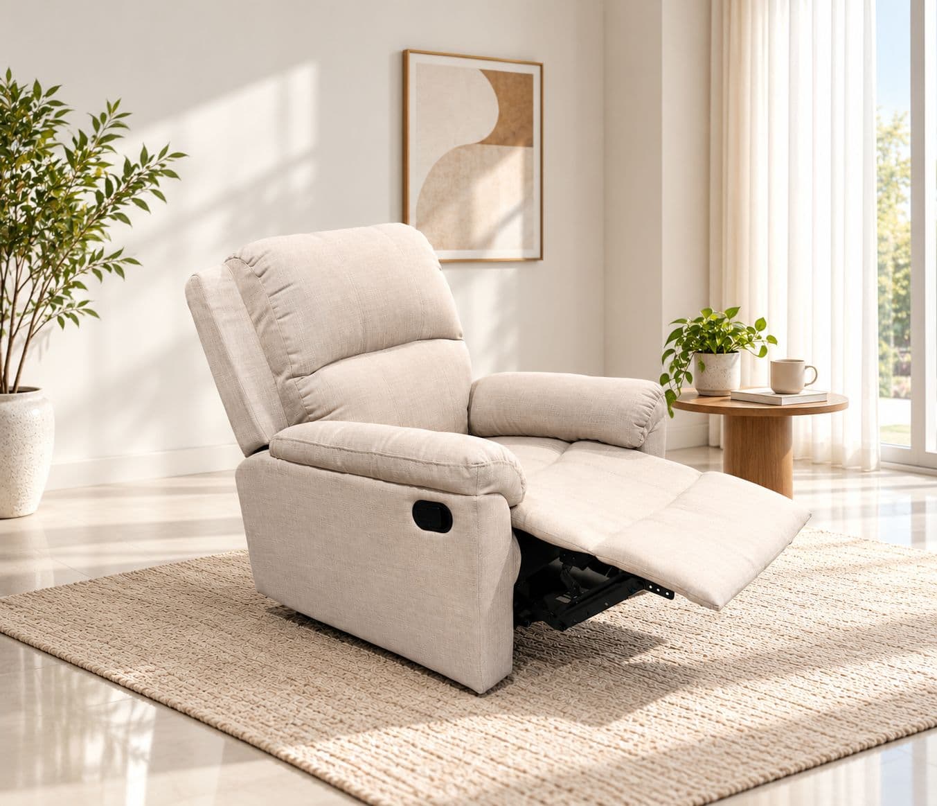 Image 1 for JH R6 Swift 900 Single Seater Manual Recliner Cotton Jute Fabric (BSK)(KORA)(WF)(BSK)(SKN)(EC)(BTM)