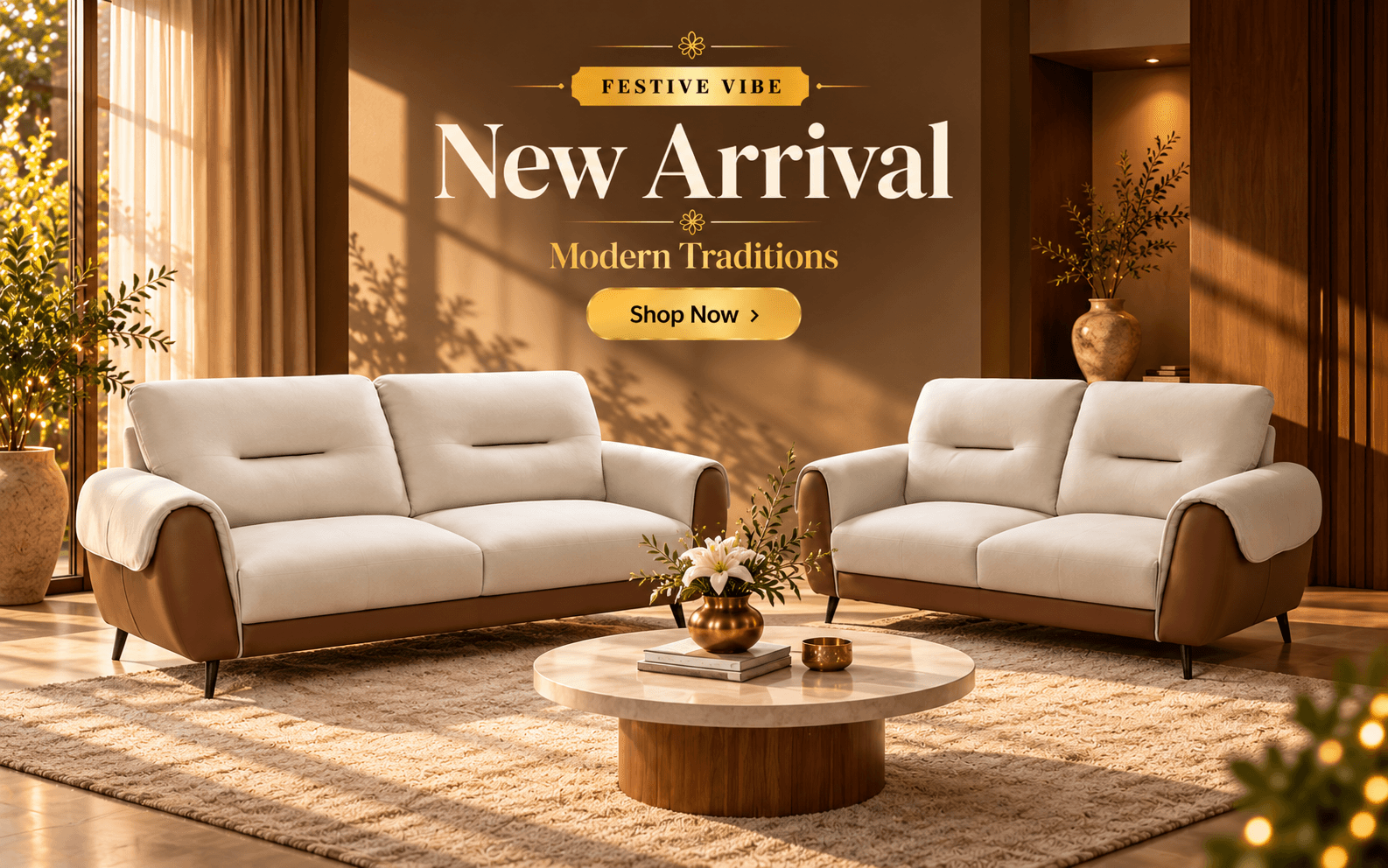 Alora Sofa Set 3+2 Seater With Fabric -  New Arrival Banner