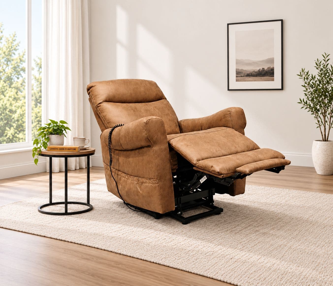 70876 Manwah Single Seater Recliner & Lift chair Fabric  (CP OTD)
