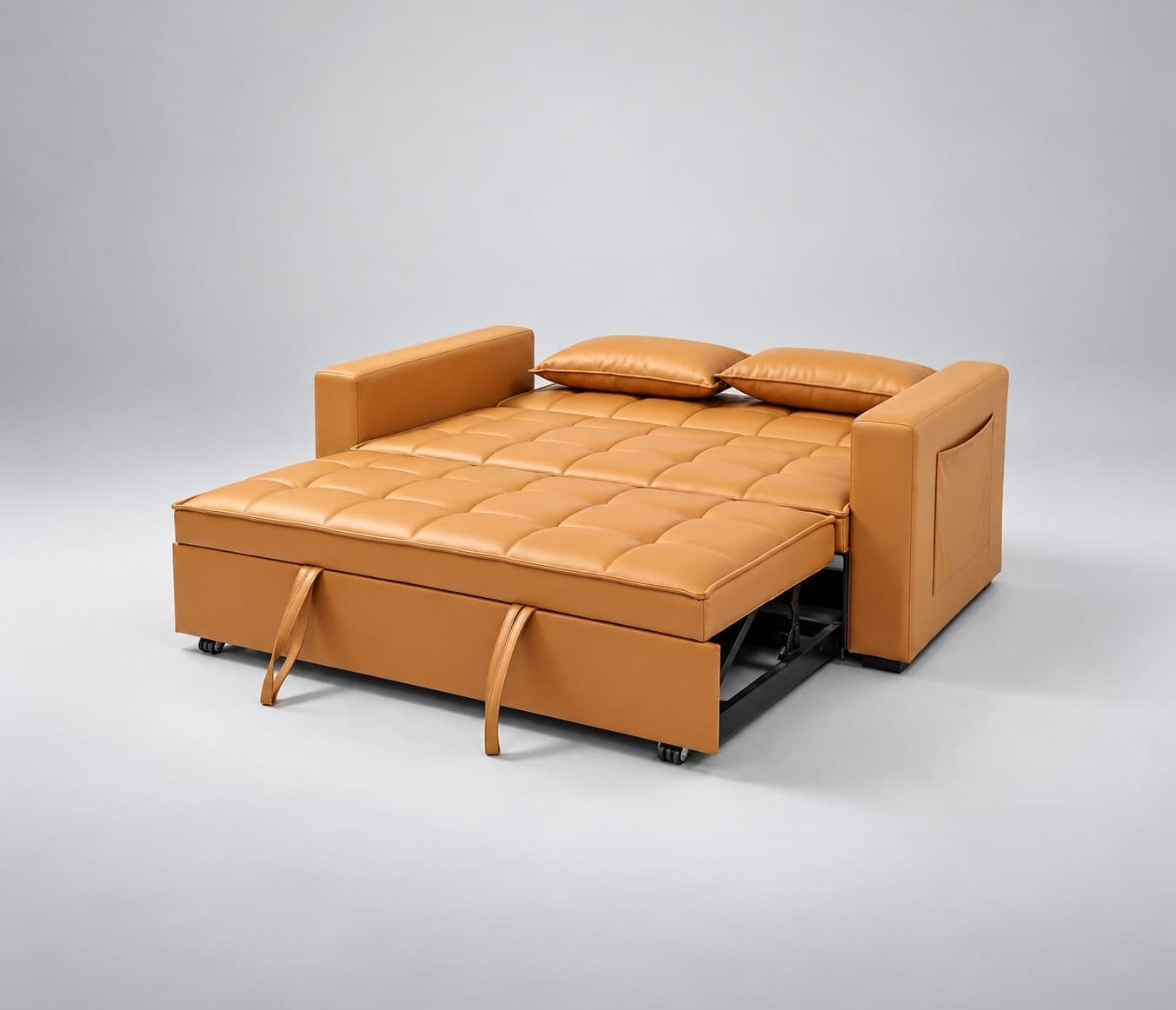 Image 7 for Anke 3 Seater SCB Convertible Sofa Cum Bed Tufted Cushioned Surface Quilted Sleeping Surface Designed For Additional Comfort Convenient pull-out design for easy conversion (WH)
